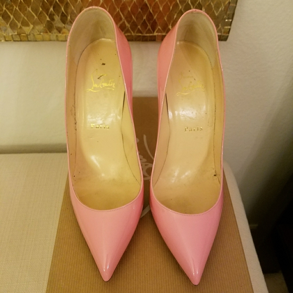 Christian Louboutin Pigalle Follies Patent Rose